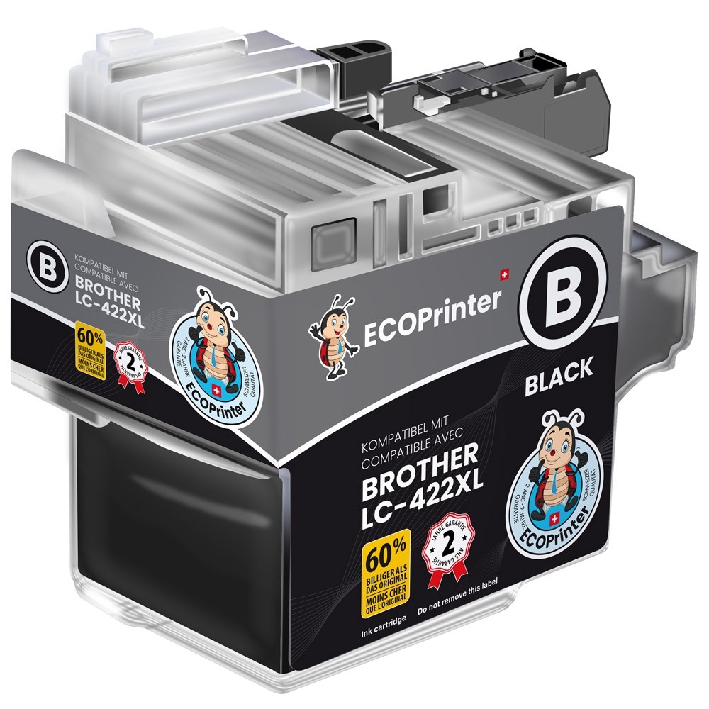 Cartouche ECOPrinter équivalent à Brother LC-422XL Noir (BK)