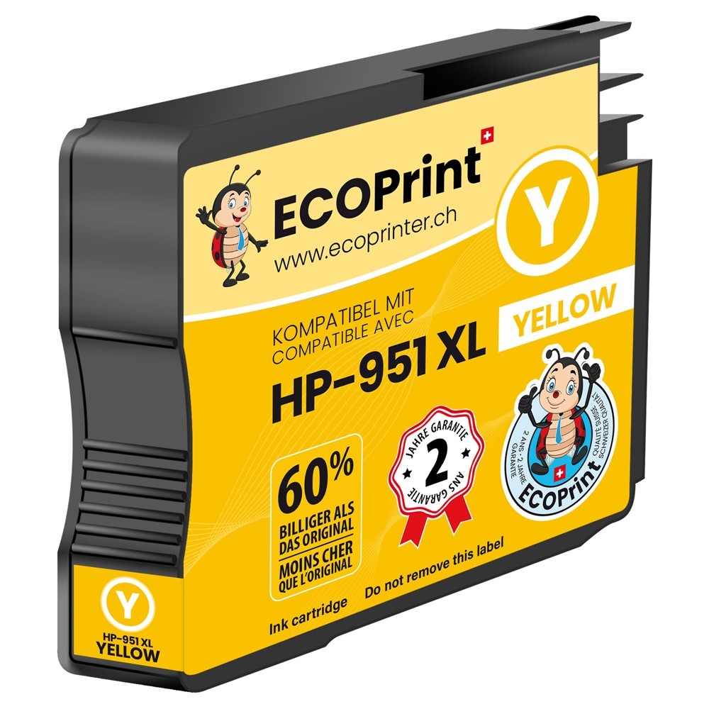Cartouche ECOPrinter équivalent à HP 951XL Jaune (Y)