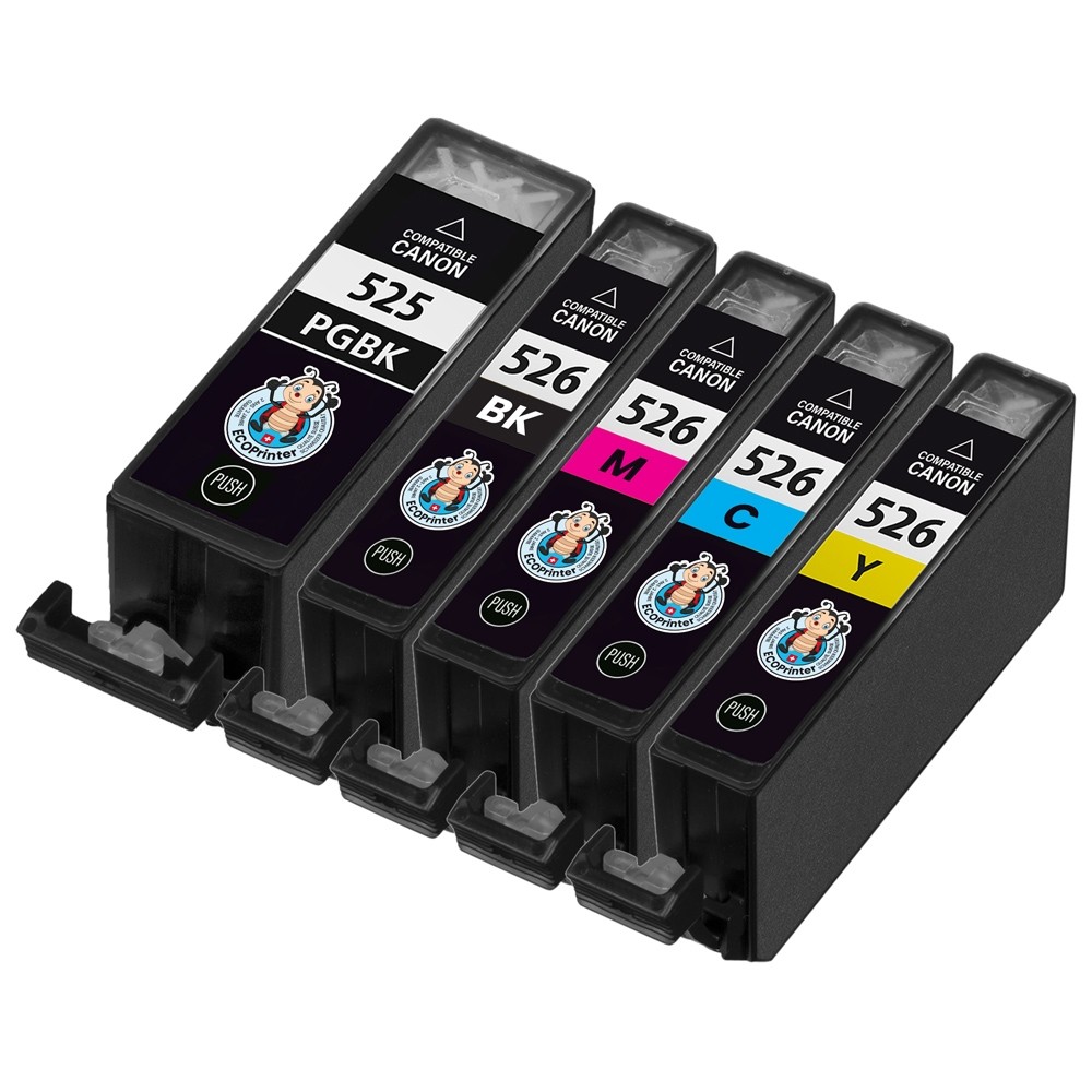 Pack de 5 cartouches ECOPrinter équivalent à Canon PGI-525 / CLI-526