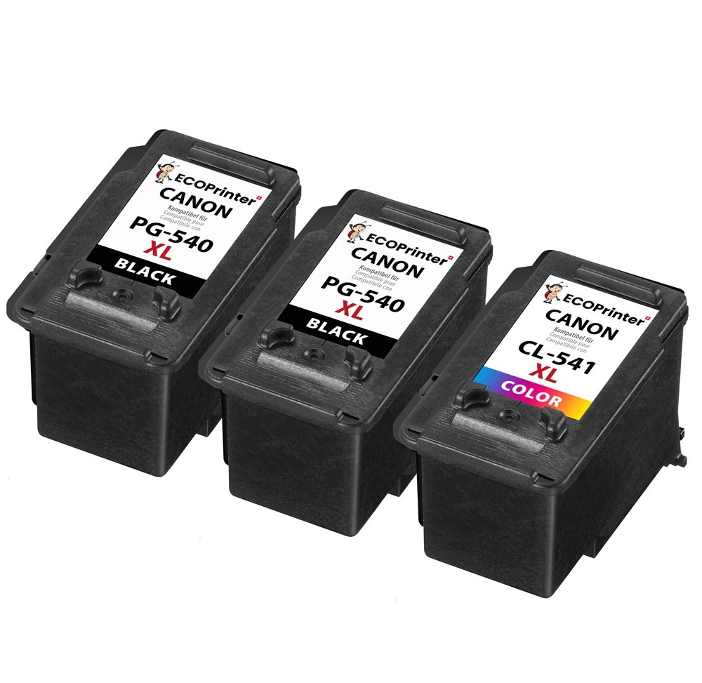 Pack de 3 cartouches ECOPrinter équivalent à Canon PG-540 XL / CL-541 XL