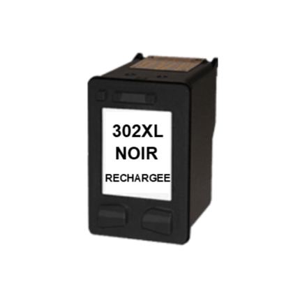 Cartouche rechargée HP 302XL /  Noir / Rechargé SCV