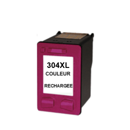 Cartouche rechargée HP 304XL /  Couleur / Rechargé / 400 pages SCV