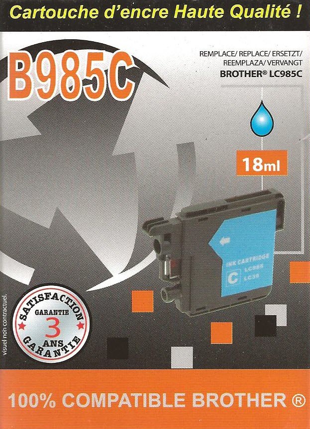 Cartouche compatible Brother LC-985C / Cyan