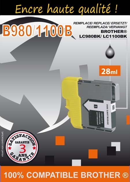 Cartouche compatible Brother LC-1100/ Noir 28 ml