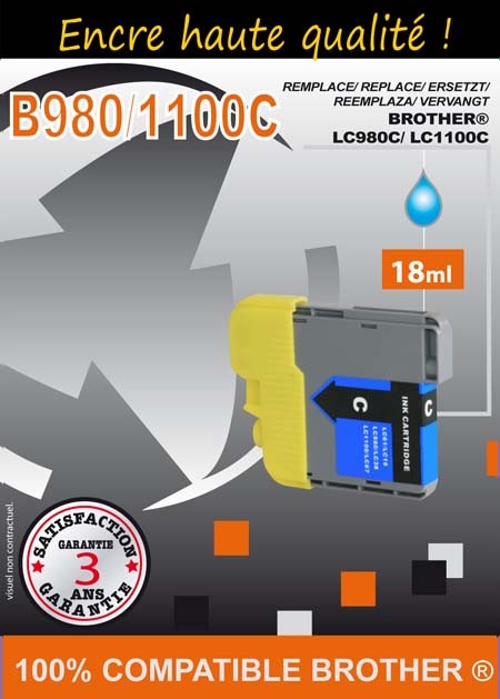 Cartouche compatible Brother LC-980 / Cyan 18 ml