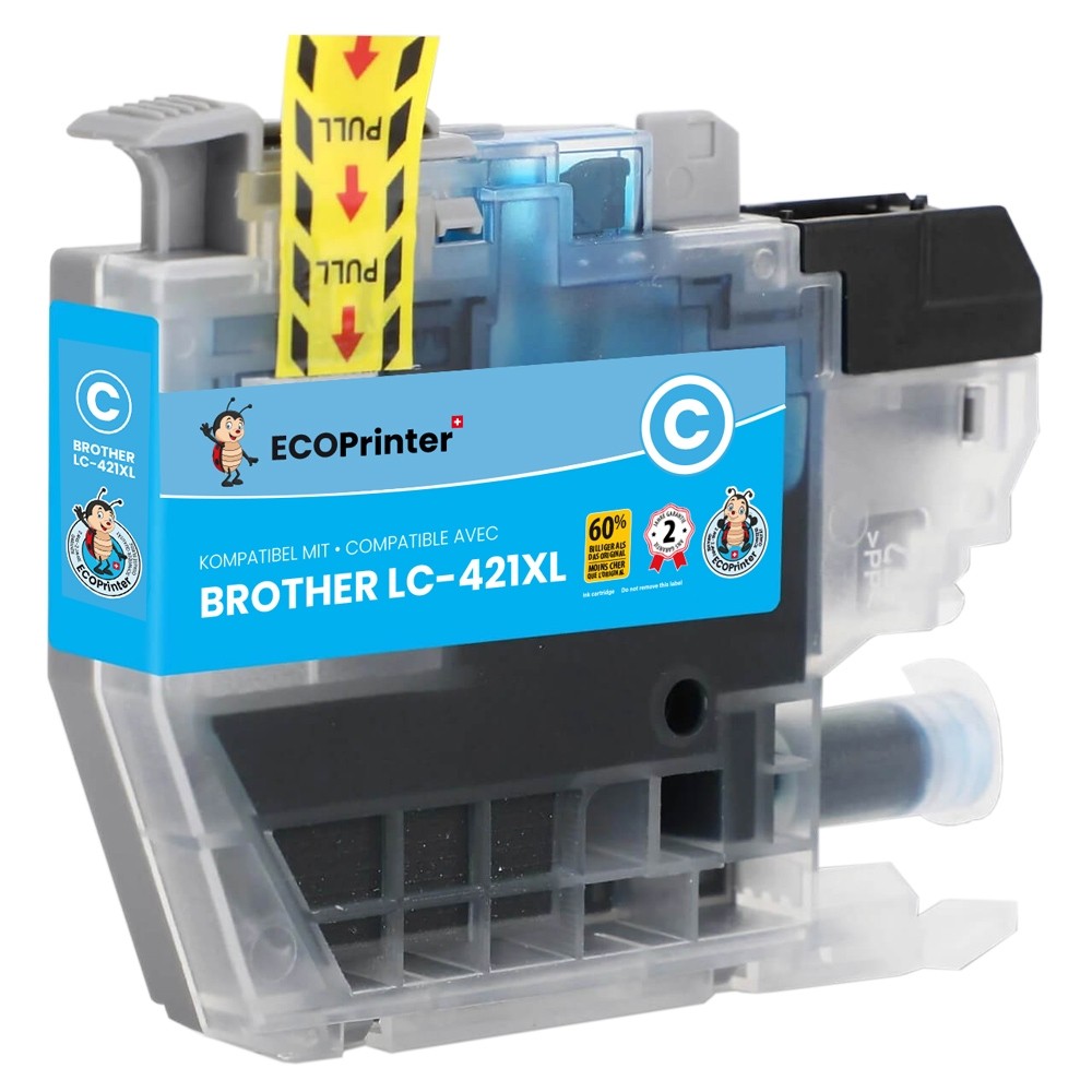 Cartouche ECOPrinter équivalent à Brother LC-421XL Cyan (C)