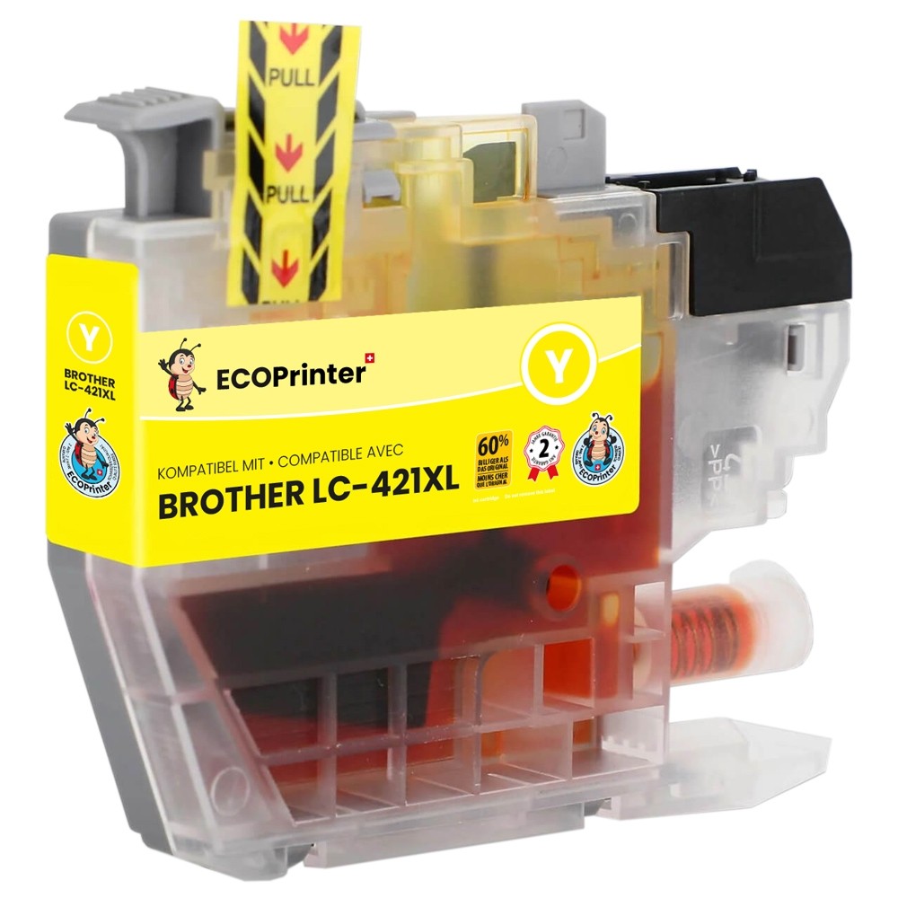 Cartouche ECOPrinter équivalent à Brother LC-421XL Jaune (Y)