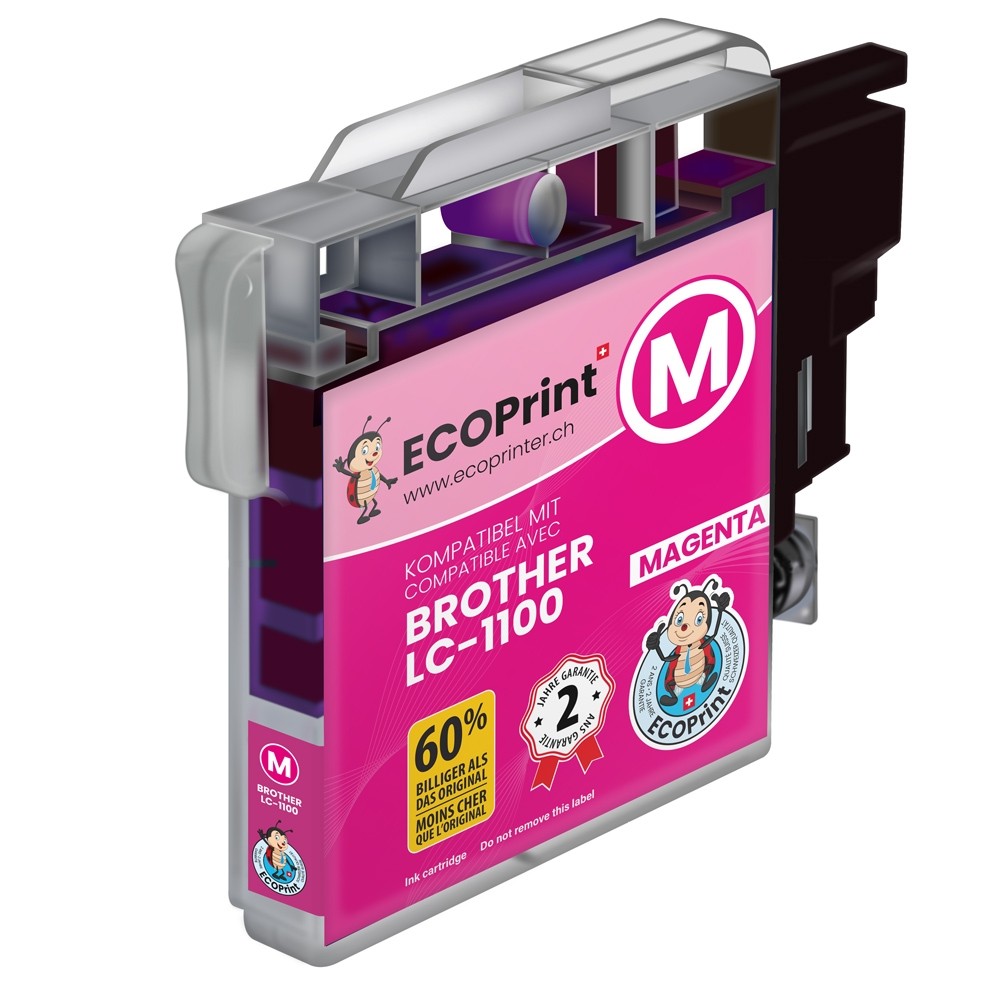 Cartouche ECOPrinter équivalent à Brother LC-1100 Magenta (M)