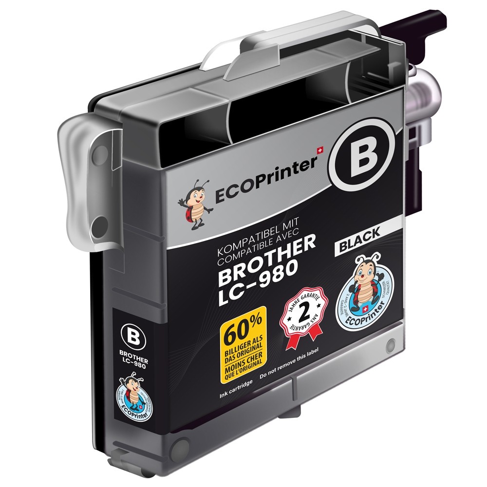Cartouche ECOPrinter équivalent à Brother LC-980 Noir (BK)