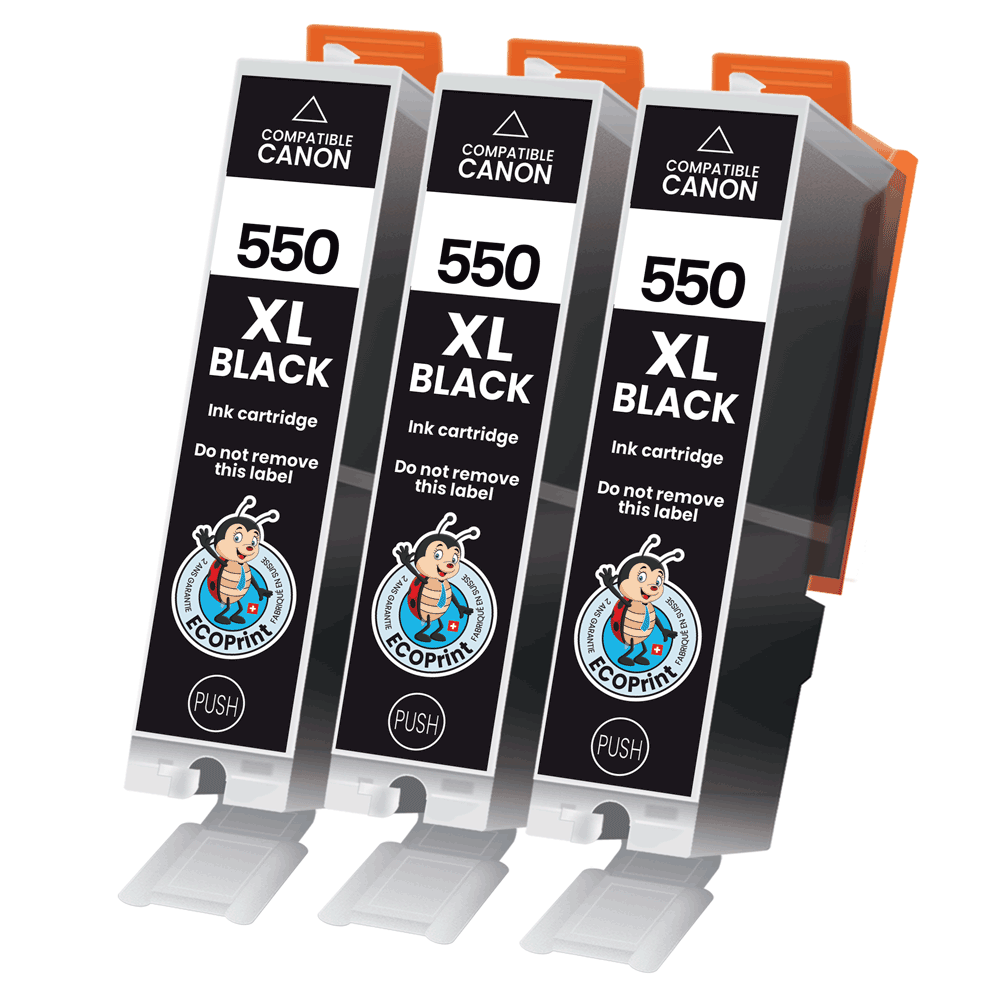 Pack de 3 cartouches ECOPrinter équivalent à Canon PGI-550 XL