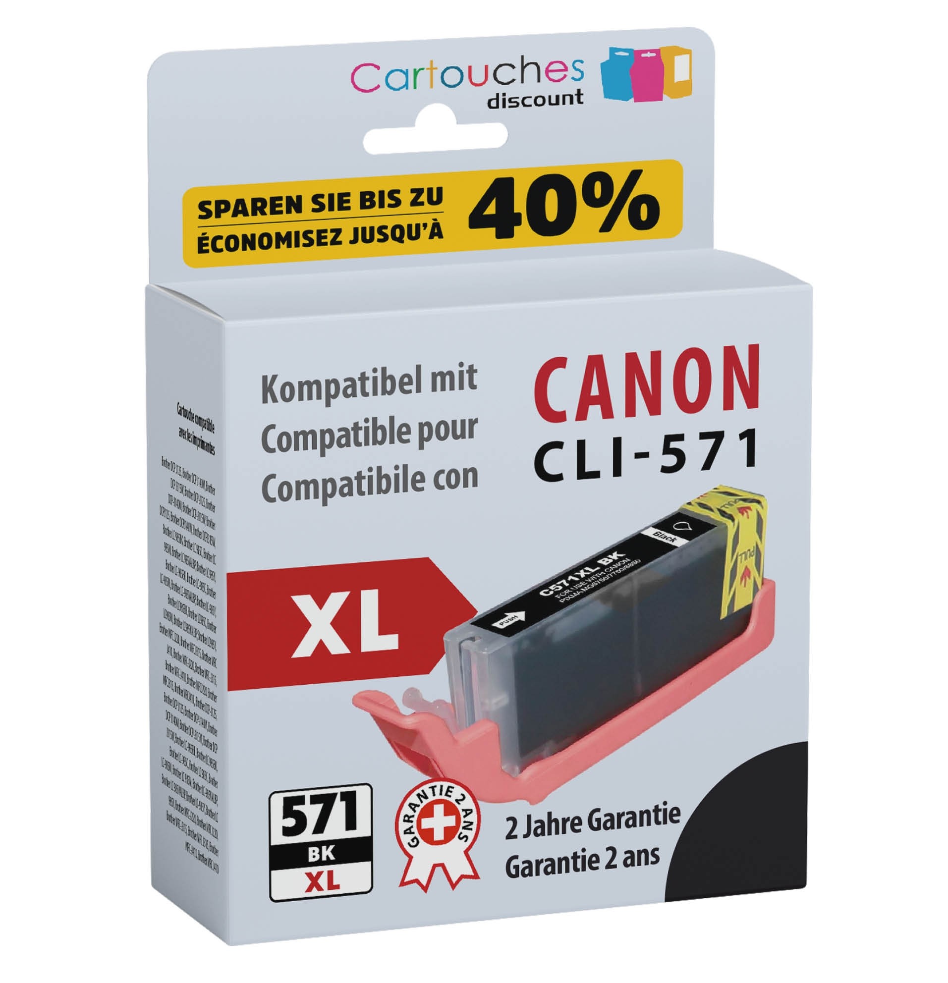 Cartouche compatible Canon CLI-571 XL / Noir