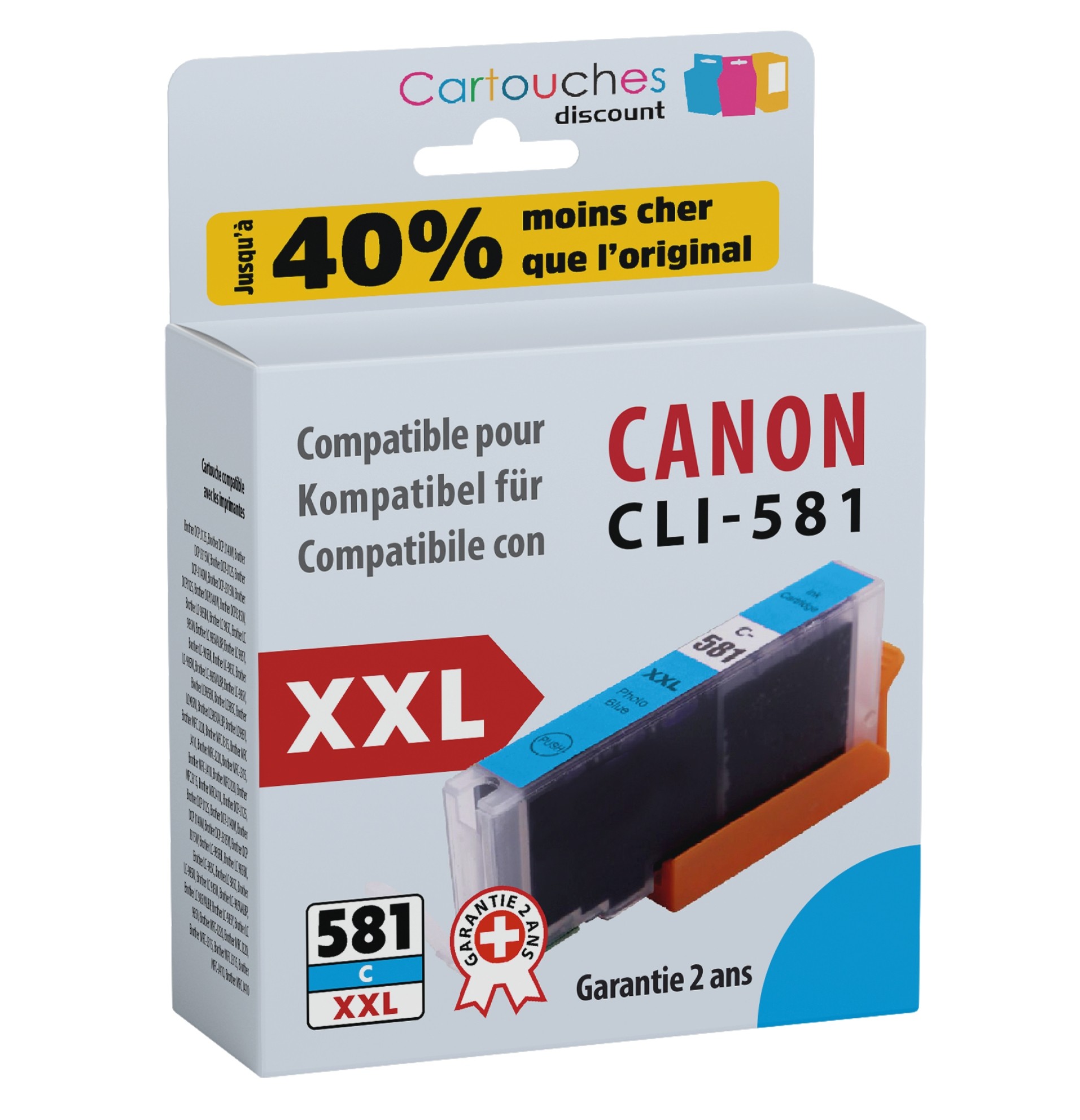 Cartouche compatible Canon CLI-581 XXL / Cyan