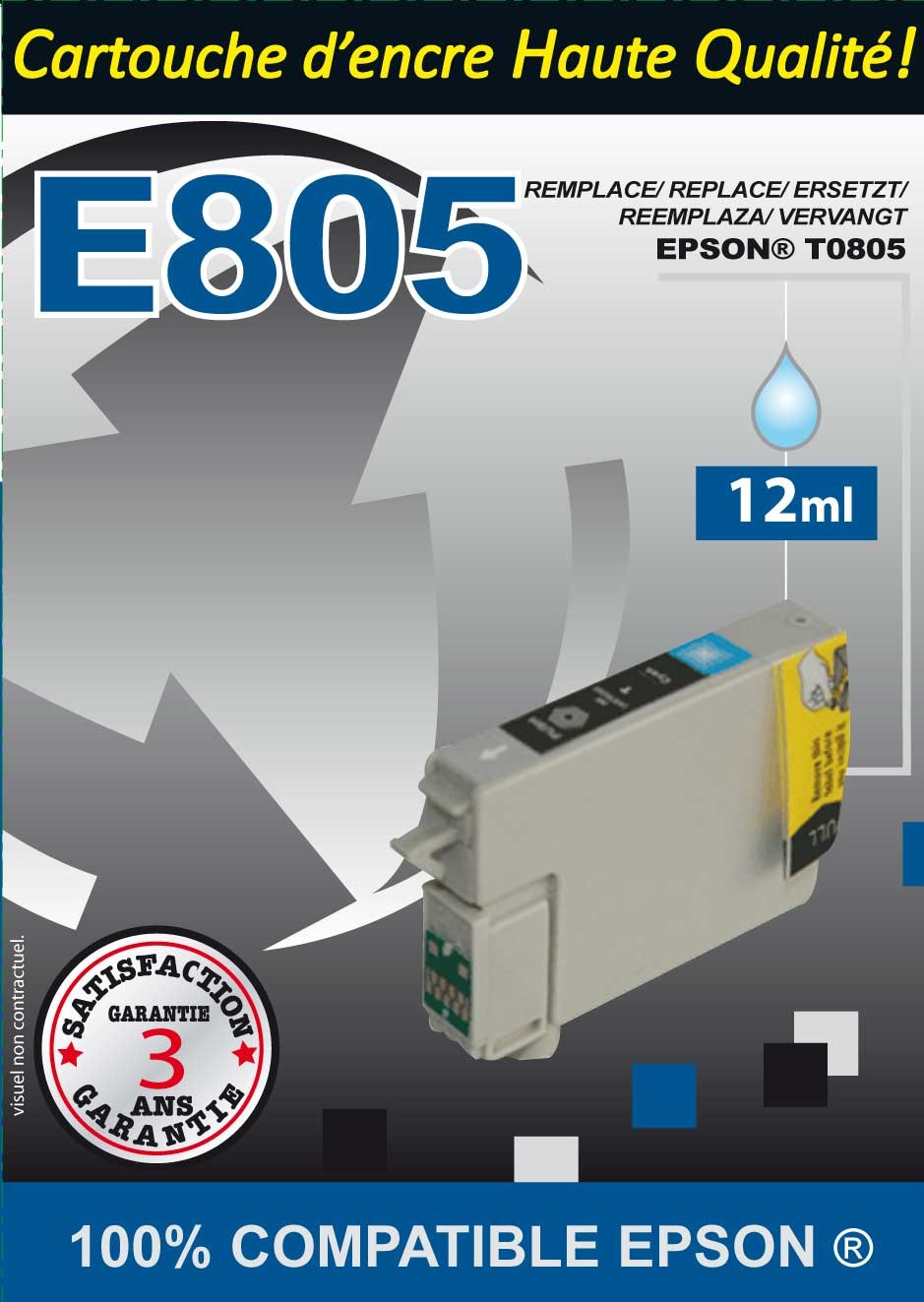 Cartouche compatible Epson T0805 / Photo Cyan 12 ml