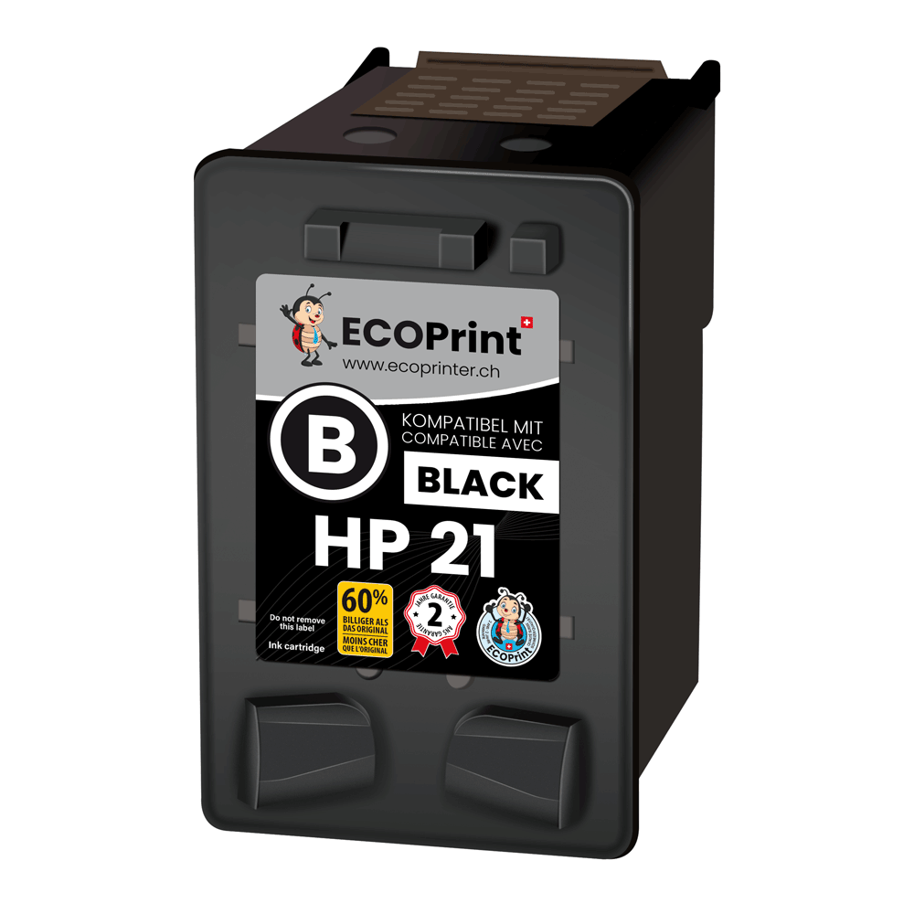 Cartouche ECOPrinter équivalent à HP 21 XL Noir (BK)