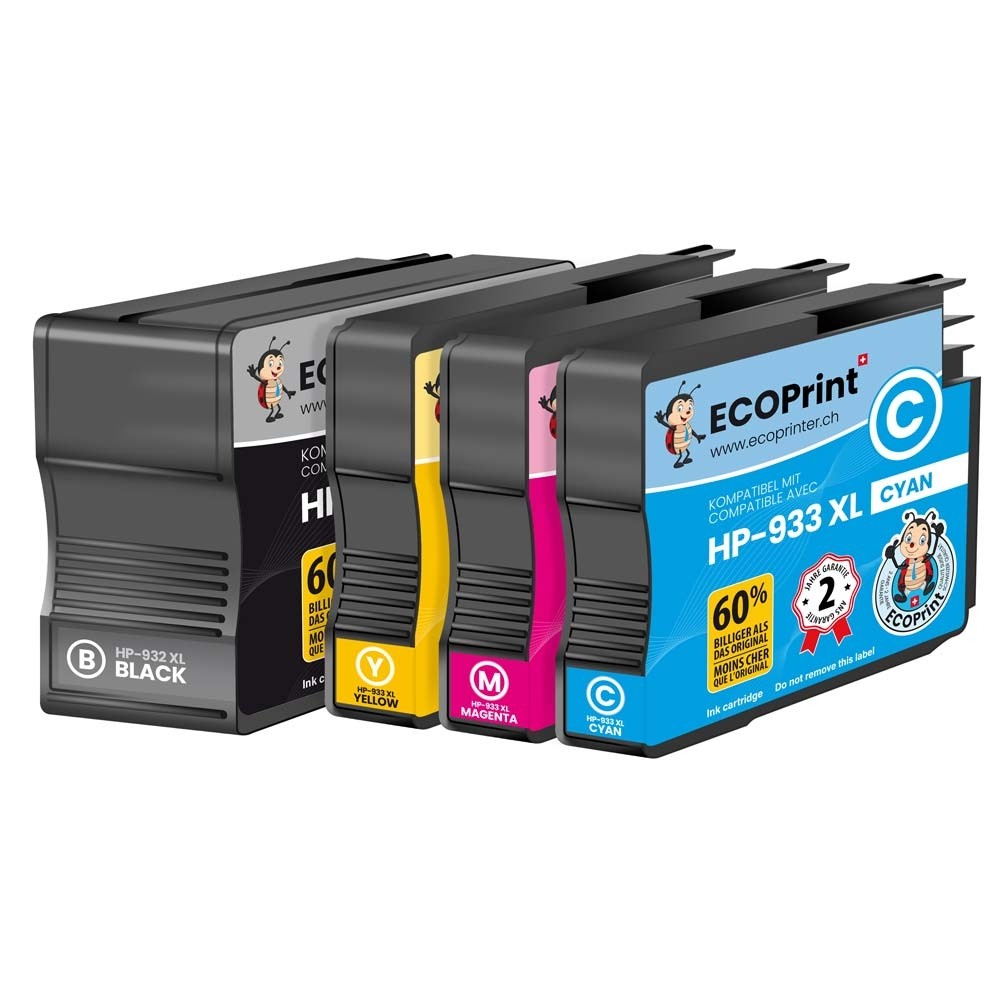 Pack de 4 cartouches ECOPrinter équivalent à HP 932XL / HP 933XL