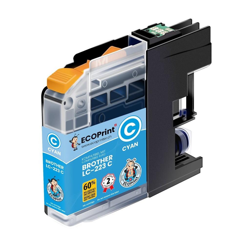 Cartouche ECOPrinter équivalent à Brother LC-223 Cyan (C)