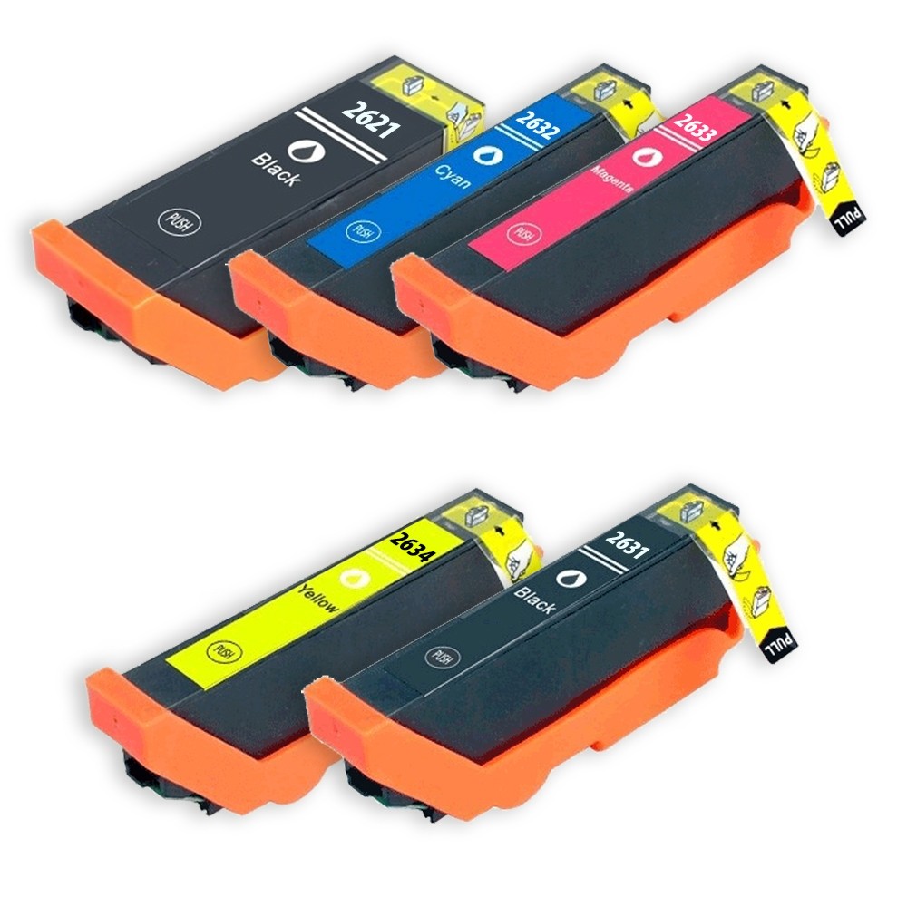 Pack de 5 cartouches ECOPrinter équivalent à Epson T2636 XL	