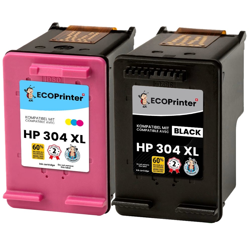 Pack de 2 cartouches ECOPrinter équivalent à HP 304 XL
