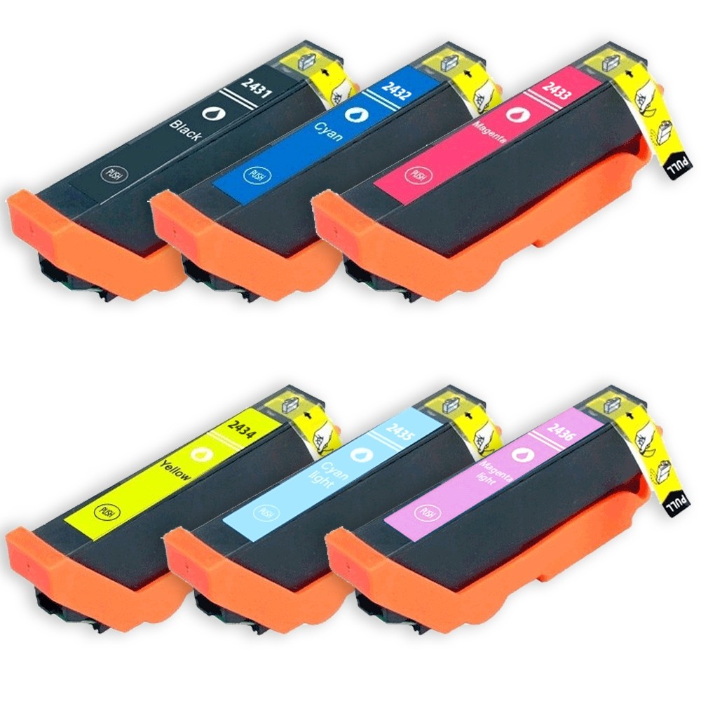 Pack de 6 cartouches ECOPrinter équivalent à Epson T2438 XL	