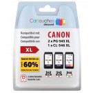 Pack 3 cart. compatibles Canon 2x PG-545XL 1x CL-546XL