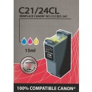 Cartouche compatible Canon BCI-21 / 3 Couleurs 16,5 ml