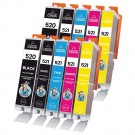 Pack de 10 cartouches ECOPrinter équivalent à Canon PGI-520 / CLI-521