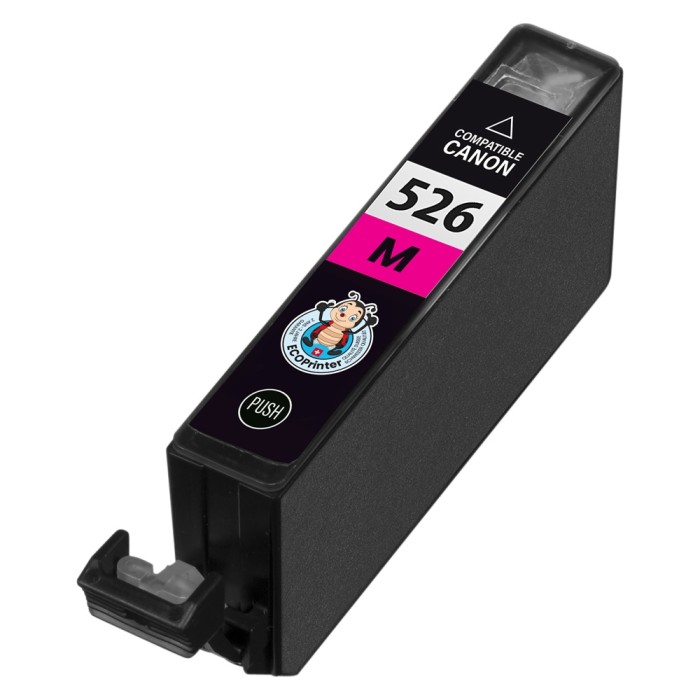 ECOPrinter Canon 526M | Cartouche ECOPrinter équivalent à Canon CLI-526   | Famille Canon PGI-525 / CLI-526 | Magenta (M) | 500 pages